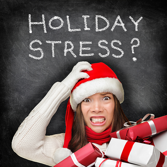 Christmas holiday stress - stressed shopping gifts