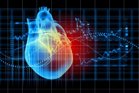 Graphic heart image with heart pulse