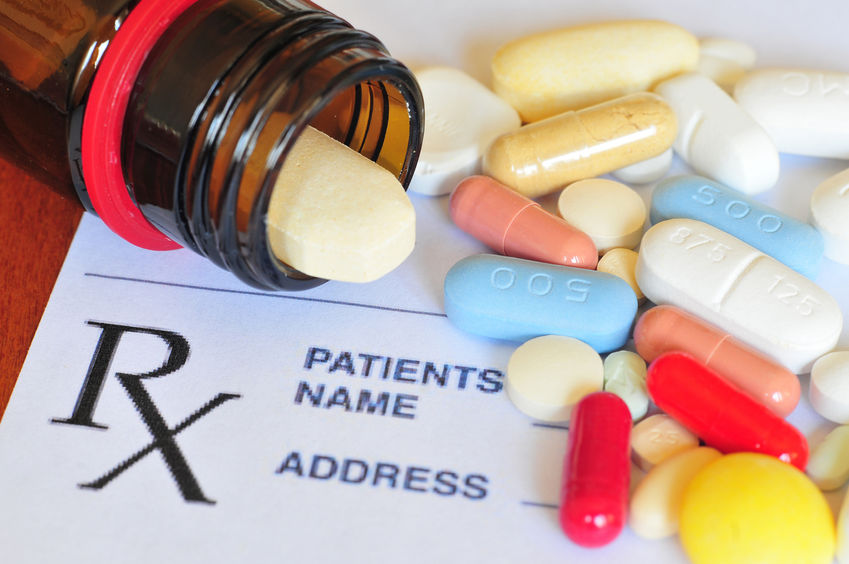 prescription pills on therapy slip