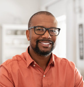 African mature man with spectacles